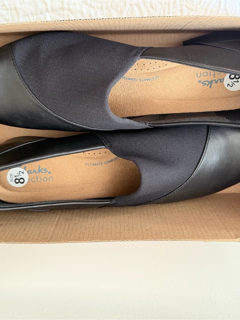 Clarks Juliet Gem Womens 8.5 W Black Leather Slip On Loafers Flats Shoes New - Picture 6 of 8
